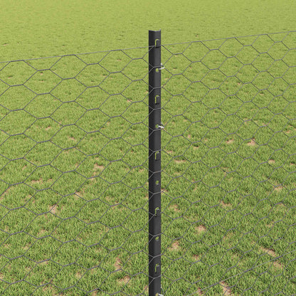 Welded Wire Fence 50 x 1.4 m (W x H) PVC-Coated Steel Grey Mesh
