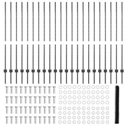 Welded Wire Fence 50 x 1.4 m (W x H) PVC-Coated Steel Grey Mesh