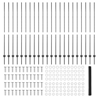 Welded Wire Fence 50 x 1.5 m (W x H) PVC-Coated Steel Grey Mesh