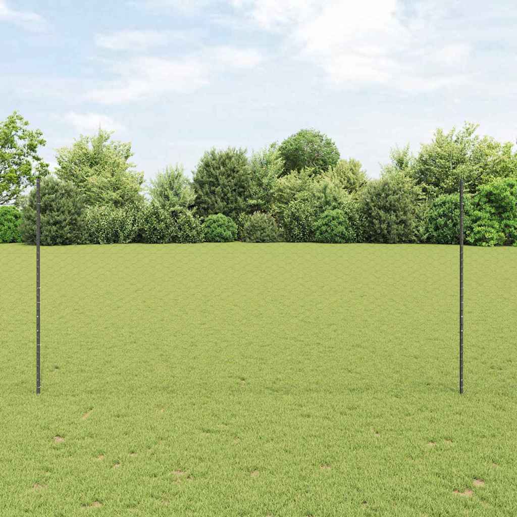 Welded Wire Fence 50 x 1.5 m (W x H) PVC-Coated Steel Grey Mesh