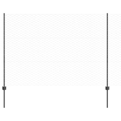Welded Wire Fence 50 x 1.5 m (W x H) PVC-Coated Steel Grey Mesh