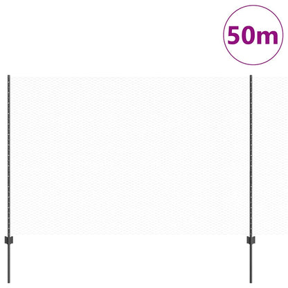 Welded Wire Fence 50 x 1.6 m (W x H) PVC-Coated Steel Grey Mesh