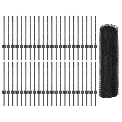 Fence with Post Grey