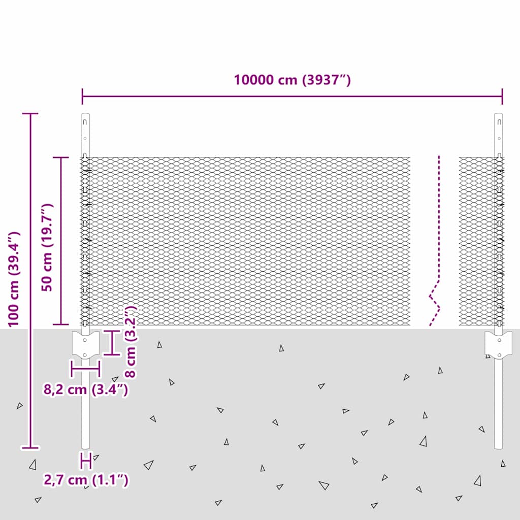 Fence with Post Grey