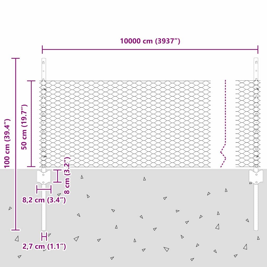 Fence with Post Grey
