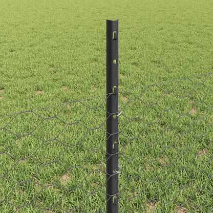 Welded Wire Fence 100 x 0.5 m (W x H) PVC-Coated Steel Grey