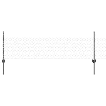 Welded Wire Fence 100 x 0.5 m (W x H) PVC-Coated Steel Grey