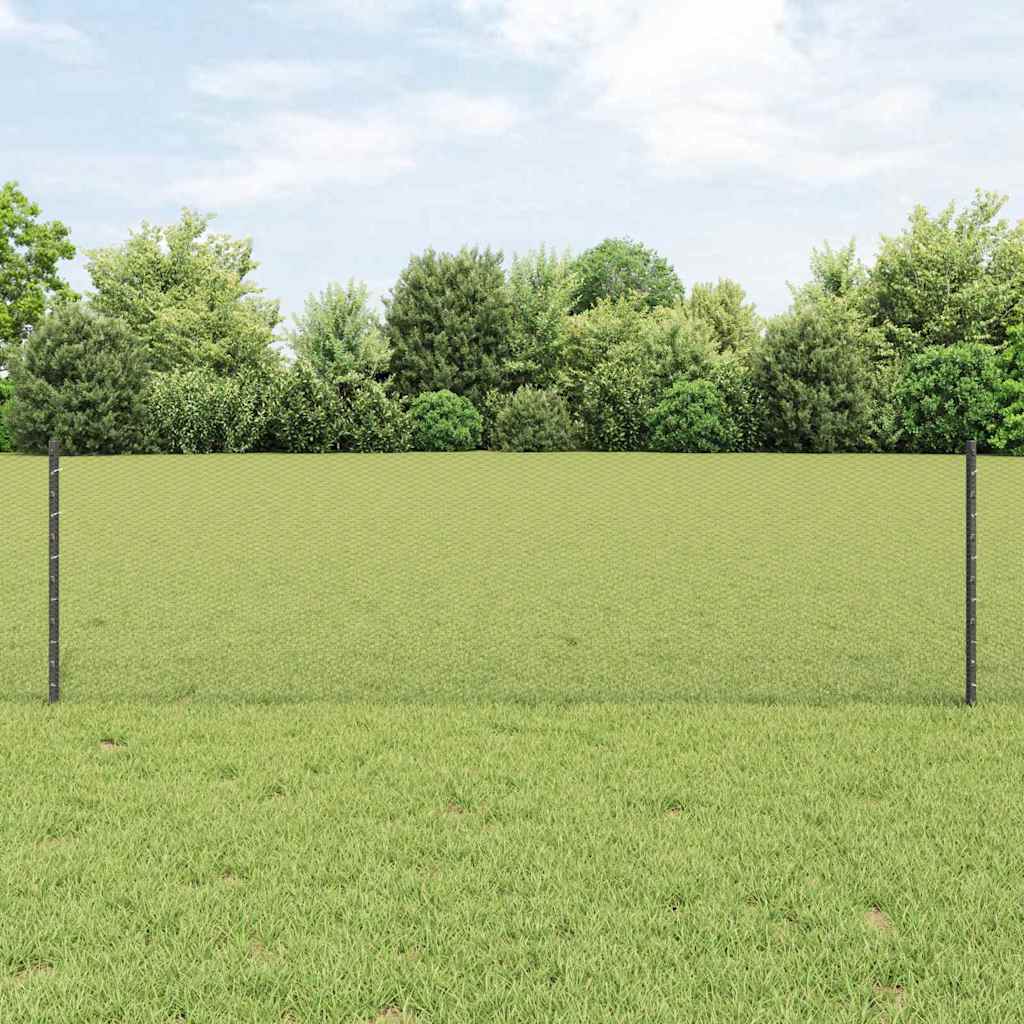 Welded Wire Fence 100 x 0.6 m (W x H) PVC-Coated Steel Grey