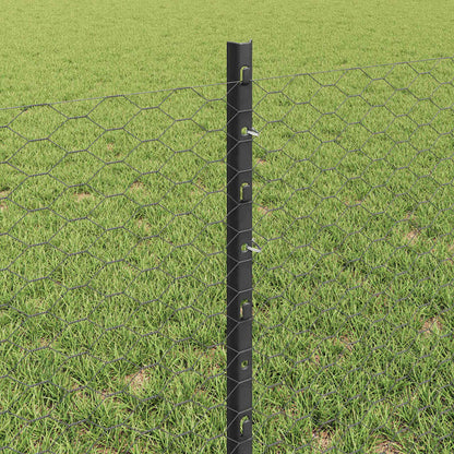 Welded Wire Fence 100 x 0.6 m (W x H) PVC-Coated Steel Grey