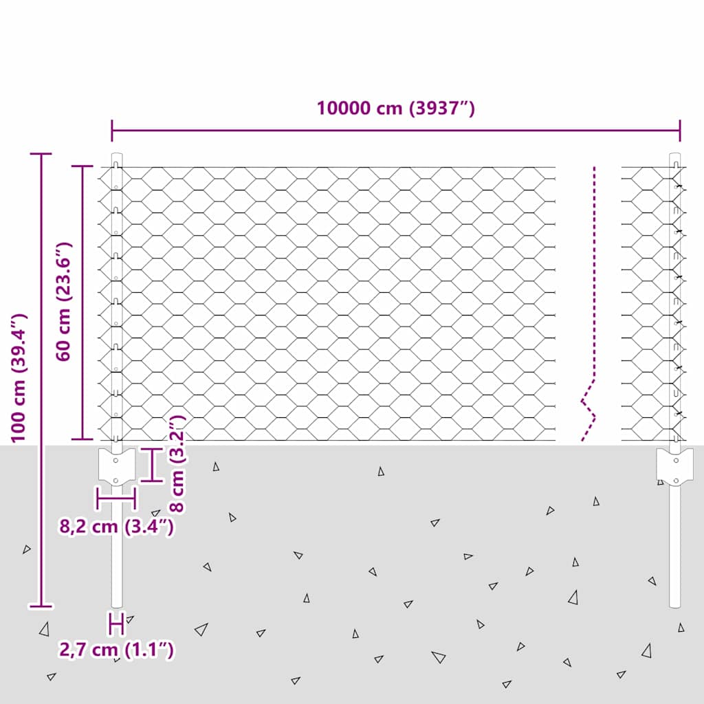 Fence with Post Grey