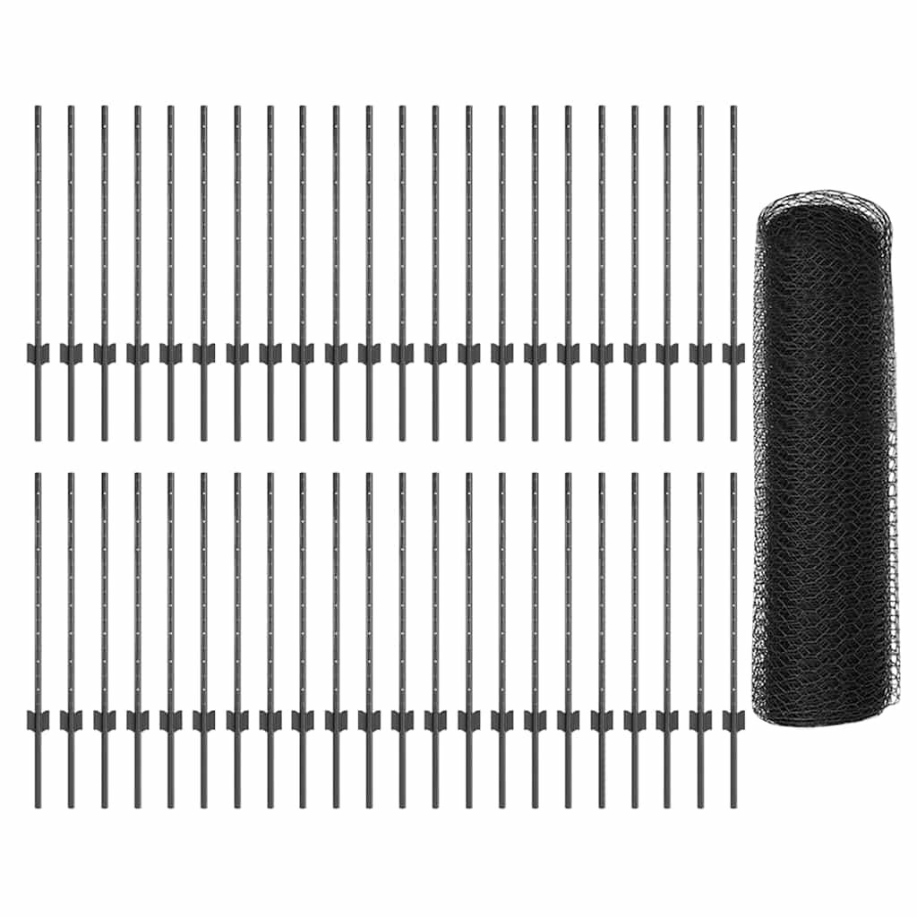 Fence with Post Grey