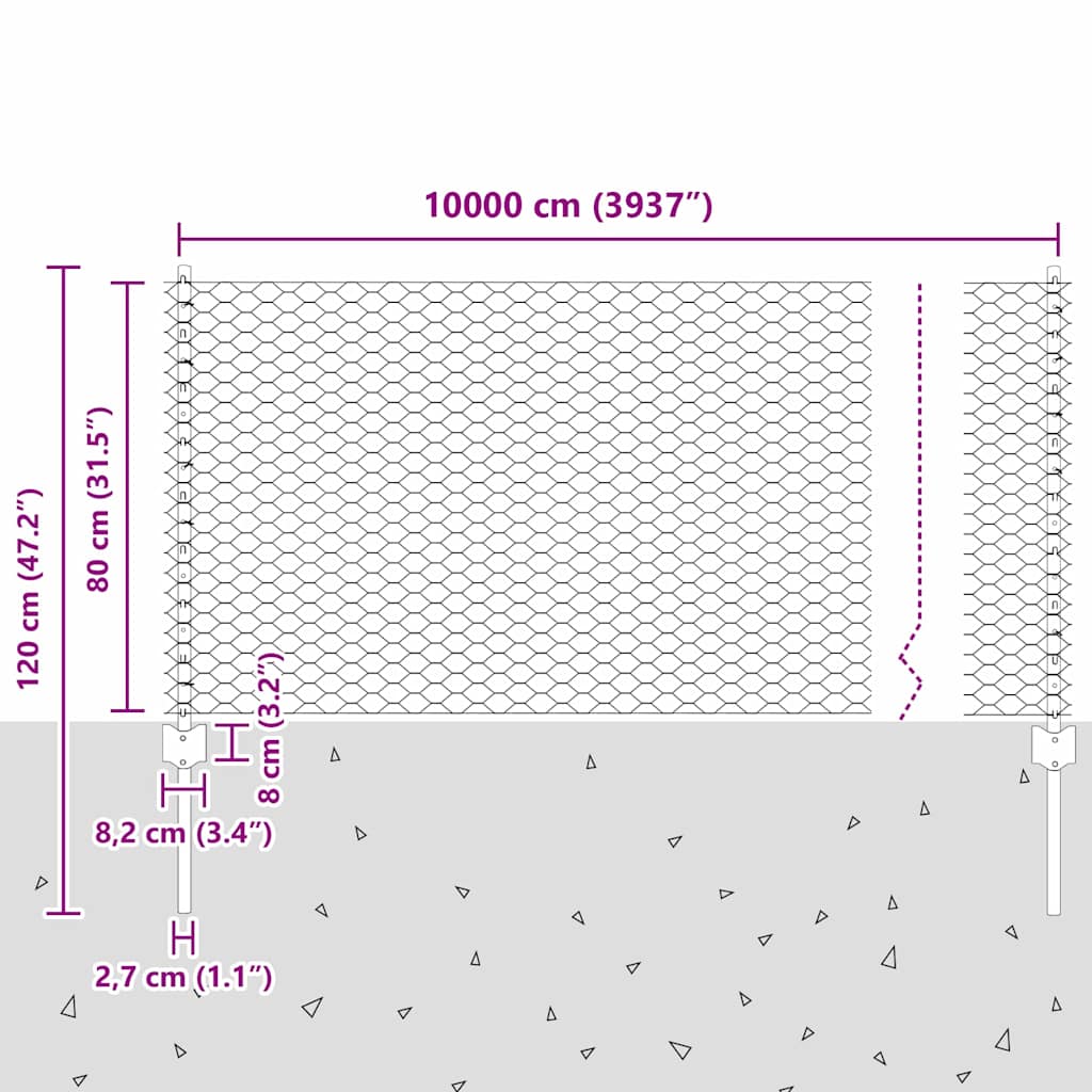 Fence with Post Grey