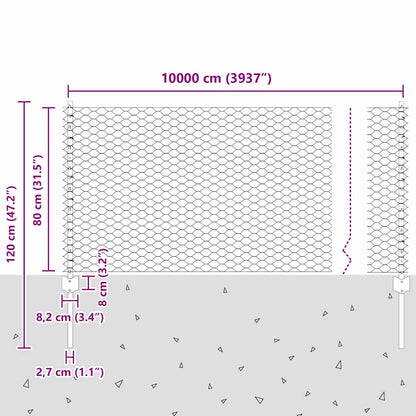 Fence with Post Grey