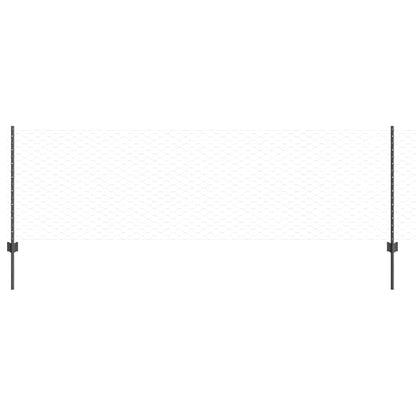 Welded Wire Fence 100 x 0.8 m (W x H) PVC-Coated Steel Grey