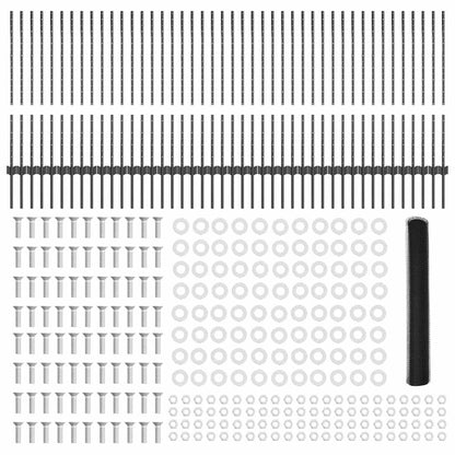 Welded Wire Fence 100 x 1 m (W x H) PVC-Coated Steel Grey Mesh