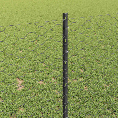 Welded Wire Fence 100 x 1 m (W x H) PVC-Coated Steel Grey Mesh