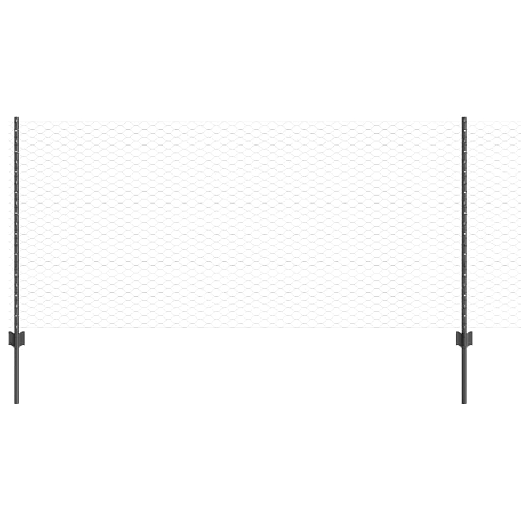 Welded Wire Fence 100 x 1 m (W x H) PVC-Coated Steel Grey Mesh
