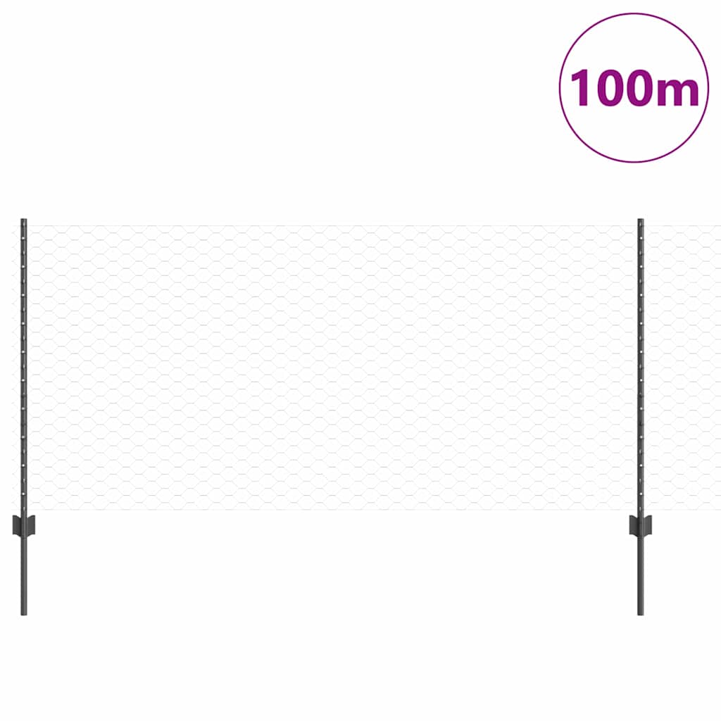 Welded Wire Fence 100 x 1 m (W x H) PVC-Coated Steel Grey Mesh