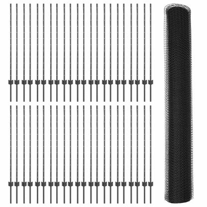 Fence with Post Grey