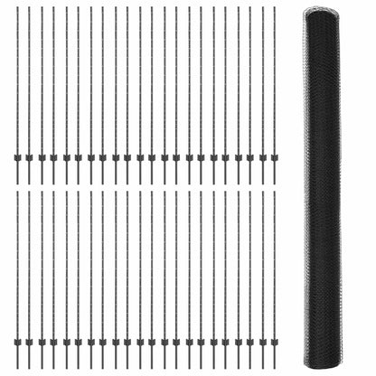 Fence with Post Grey