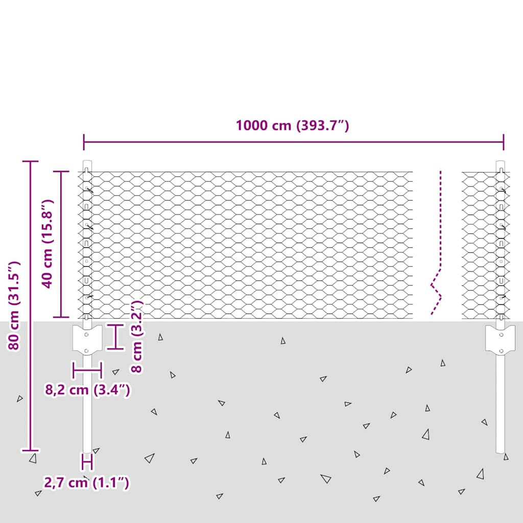 Fence with Post Silver