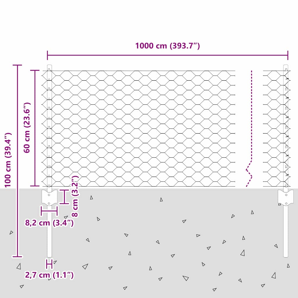 Fence with Post Silver