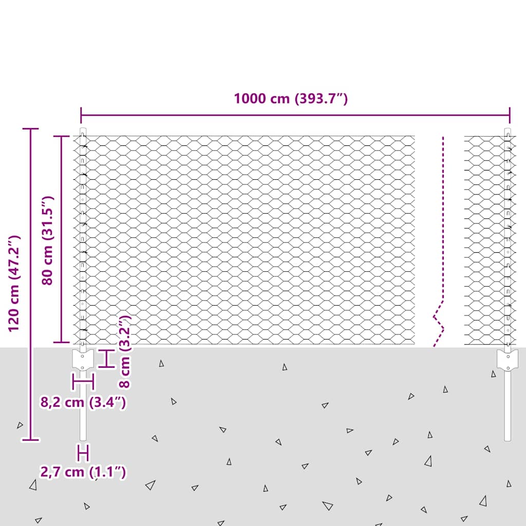 Fence with Post Silver