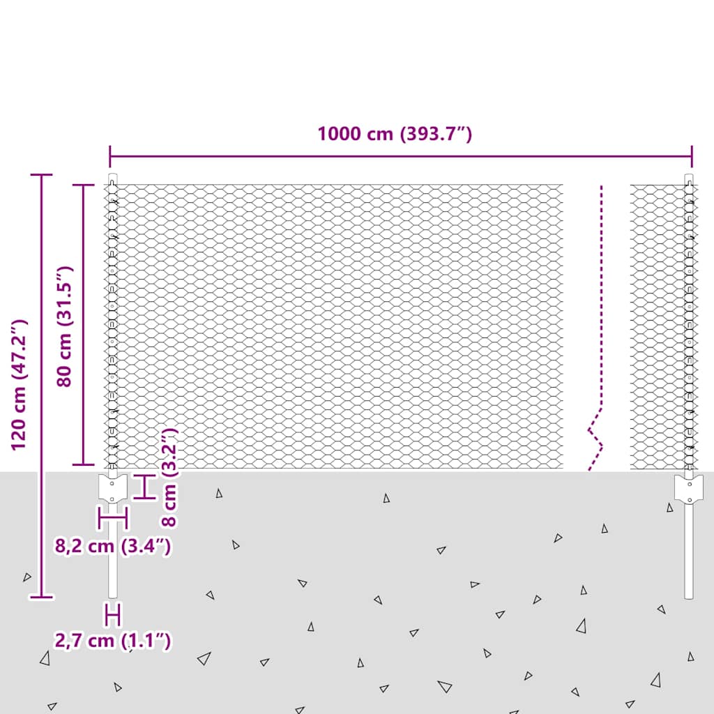 Fence with Post Silver