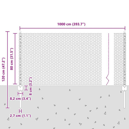 Fence with Post Silver