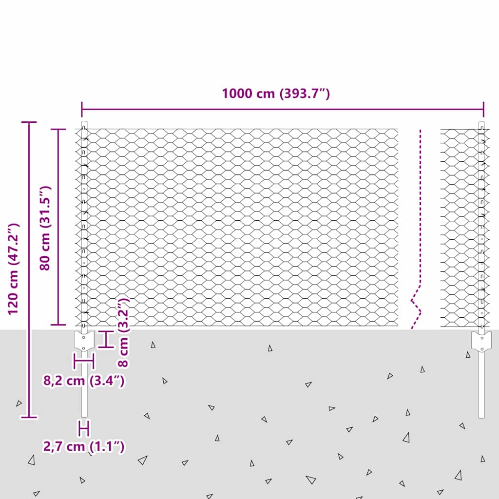 Fence with Post Silver