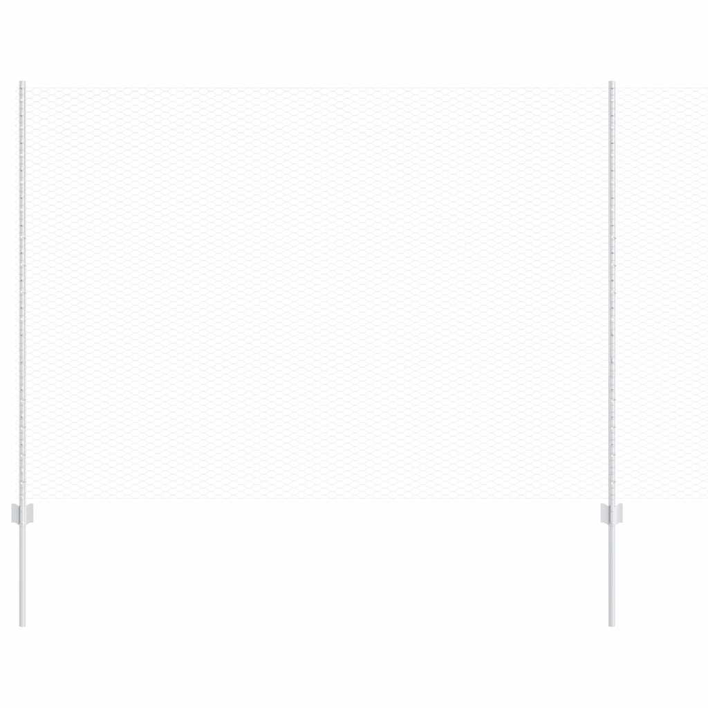 Fence with Post Silver 1.6 x 10 m Steel