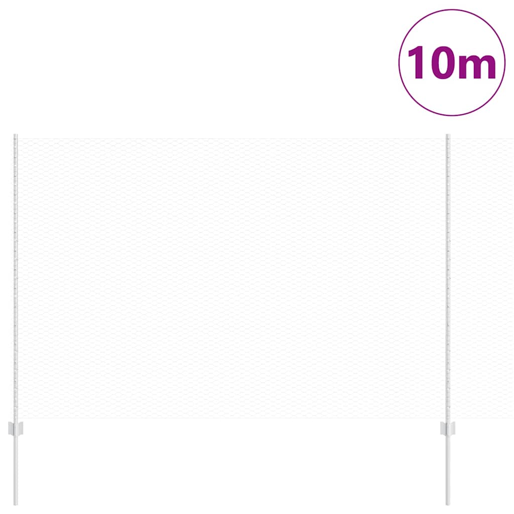 Fence with Post Silver 1.6 x 10 m Steel