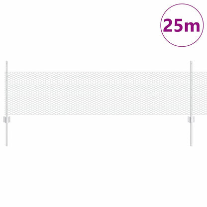 Fence with Post Silver 0.5 x 25 m Steel