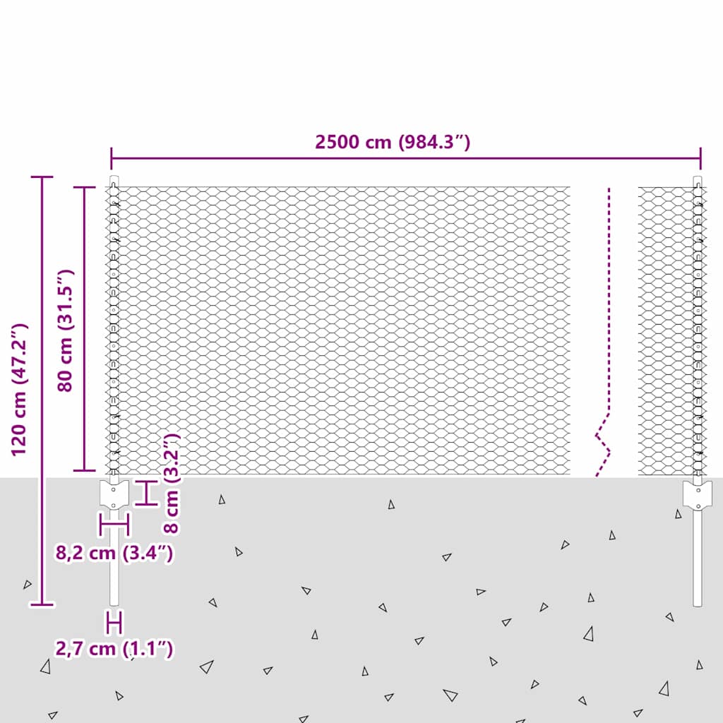 Fence with Post Silver