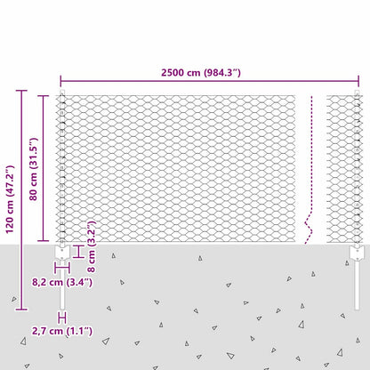 Fence with Post Silver