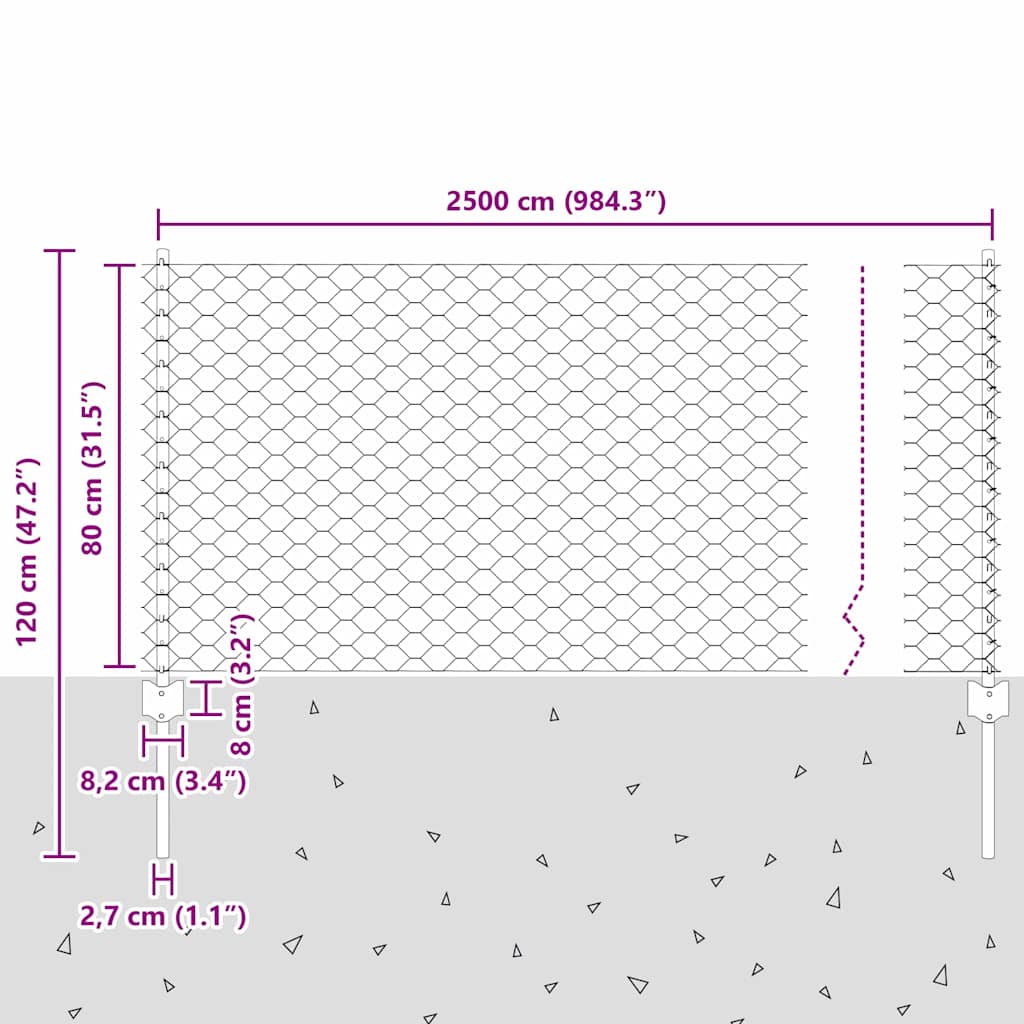 Fence with Post Silver