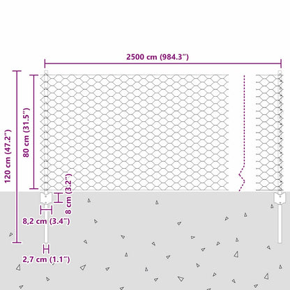Fence with Post Silver