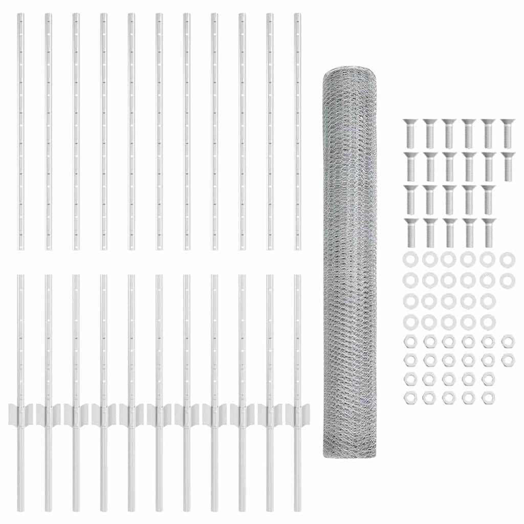 Fence with Post Silver