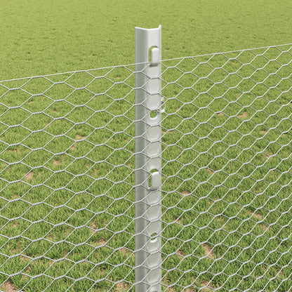Fence with Post Silver 1.2 x 25 m Steel