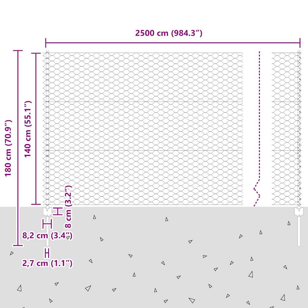 Fence with Post Silver
