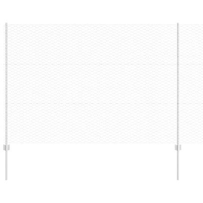 Fence with Post Silver 1.5 x 25 m Steel