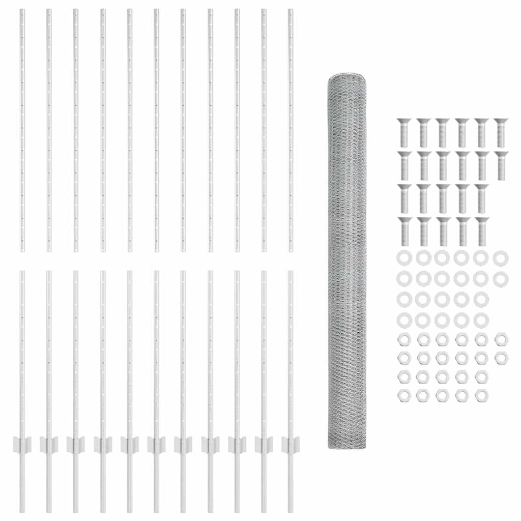 Welded Wire Fence 25 x 1.6 m (W x H) Hot-Dip Galvanised Steel