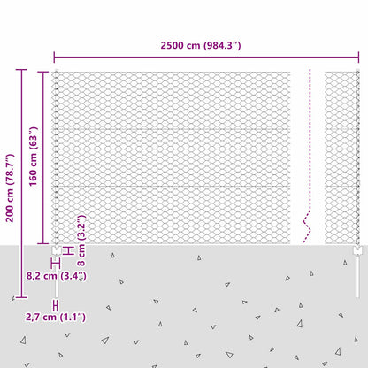 Fence with Post Silver