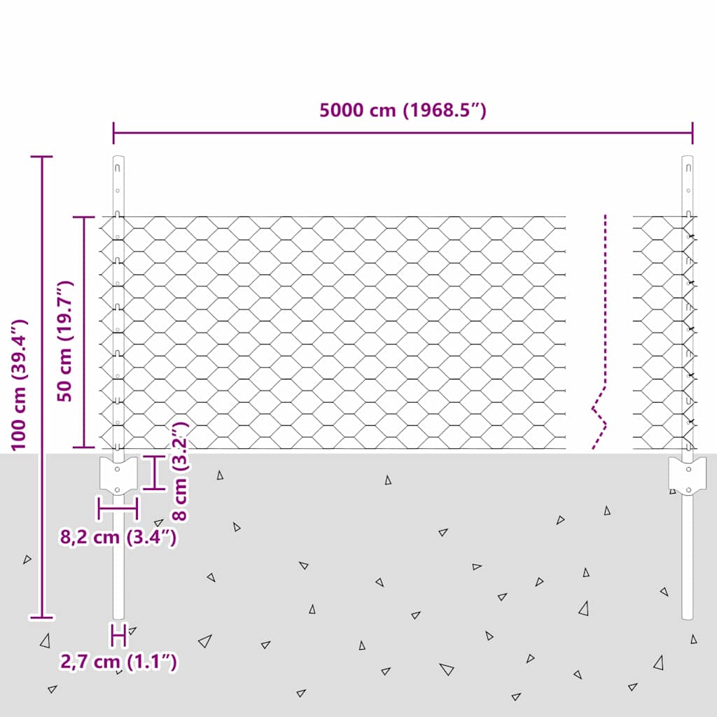 Fence with Post Silver