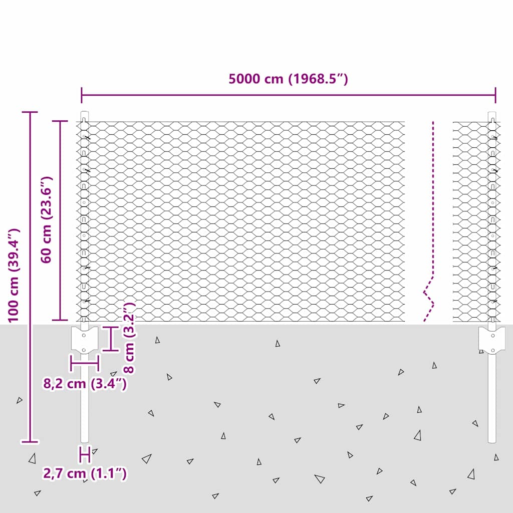 Fence with Post Silver