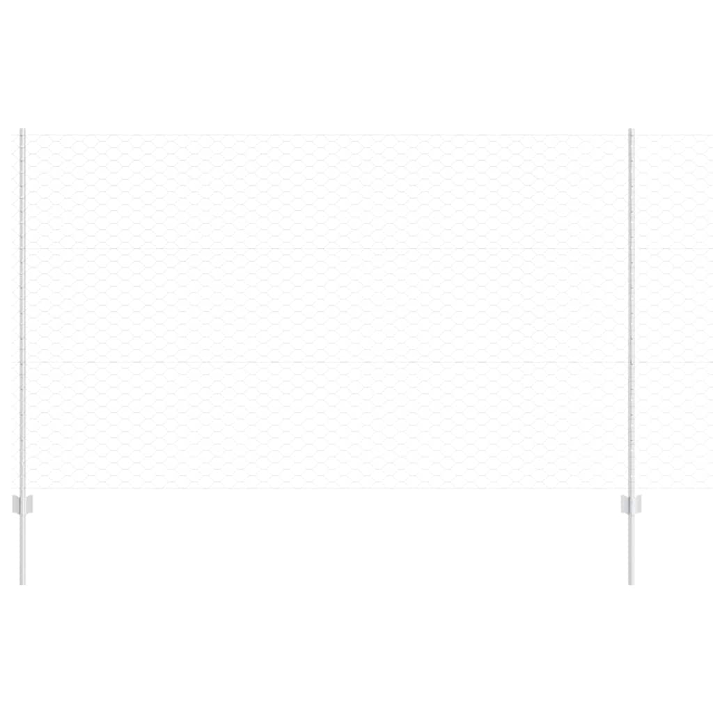 Fence with Post Silver 1.4 x 50 m Steel