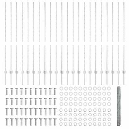 Fence with Post Silver 1.4 x 50 m Steel