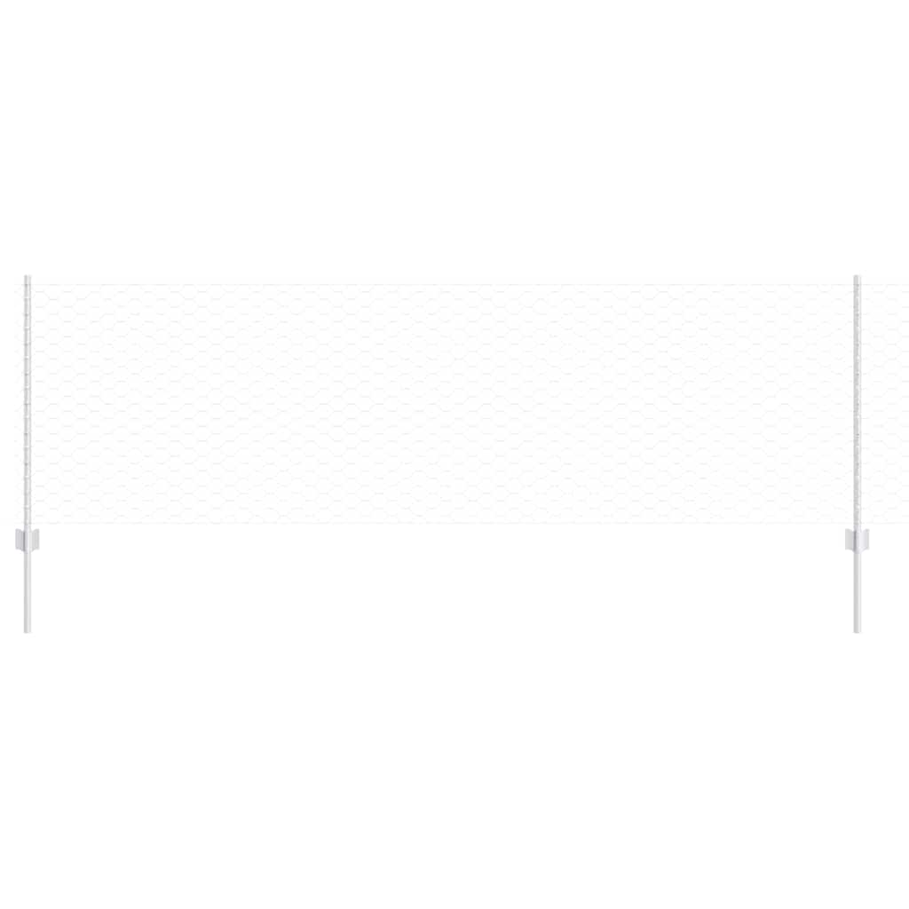 Fence with Post Silver 0.8 x 100 m Steel