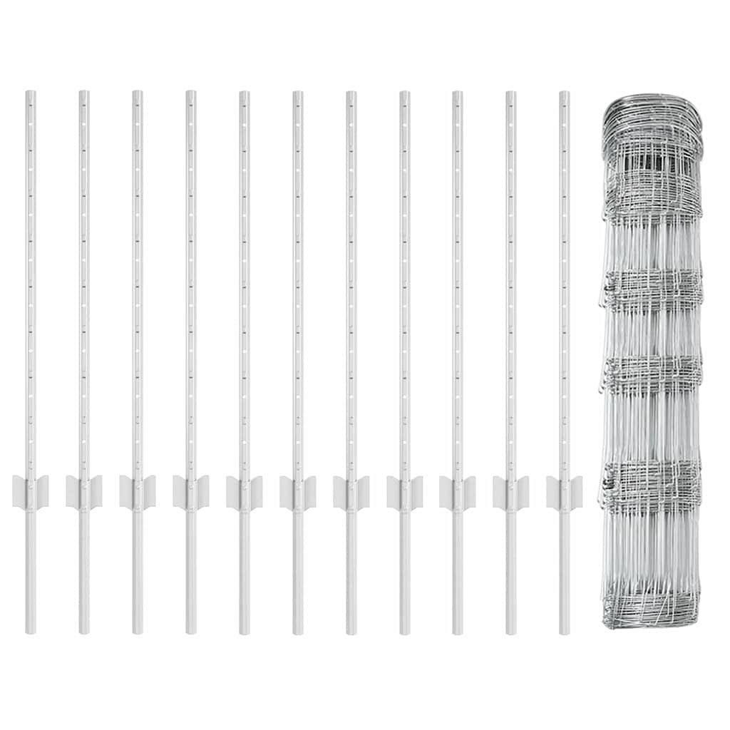 Wild Fence with Posts 25 x 0.8 m (W x H)