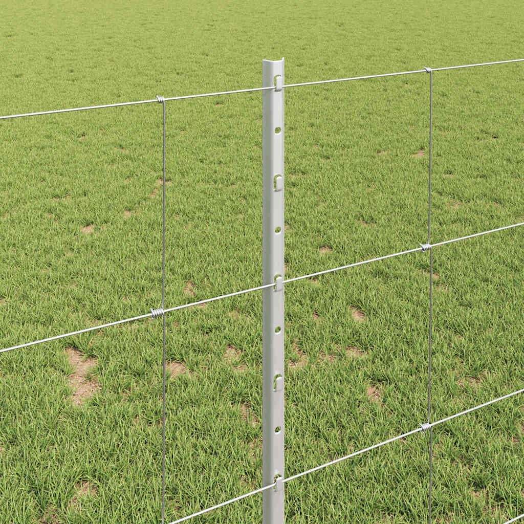 Wild Fence with Posts 25 x 1 m (W x H) Hot-Dip Galvanised Steel
